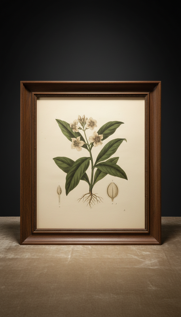 Framed 19th-century botanical print on archival paper