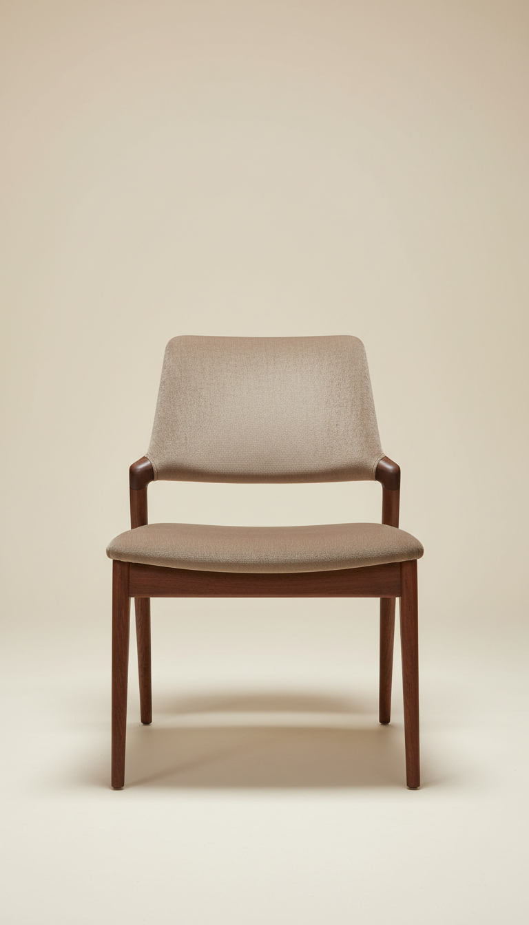 Mid-century walnut side chair with tapered legs