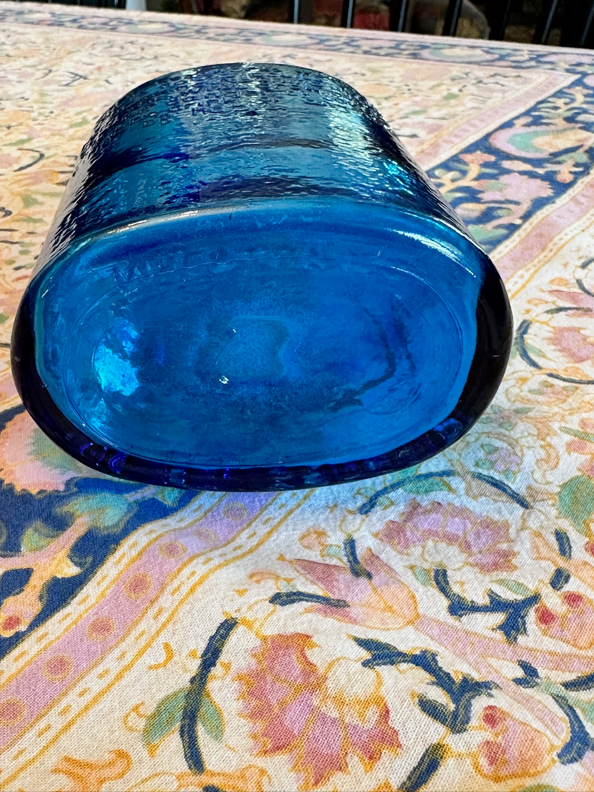 Vintage 9" Wheaton Cobalt Blue Glass Bottle Frank's Safe Kidney & Liver Cure