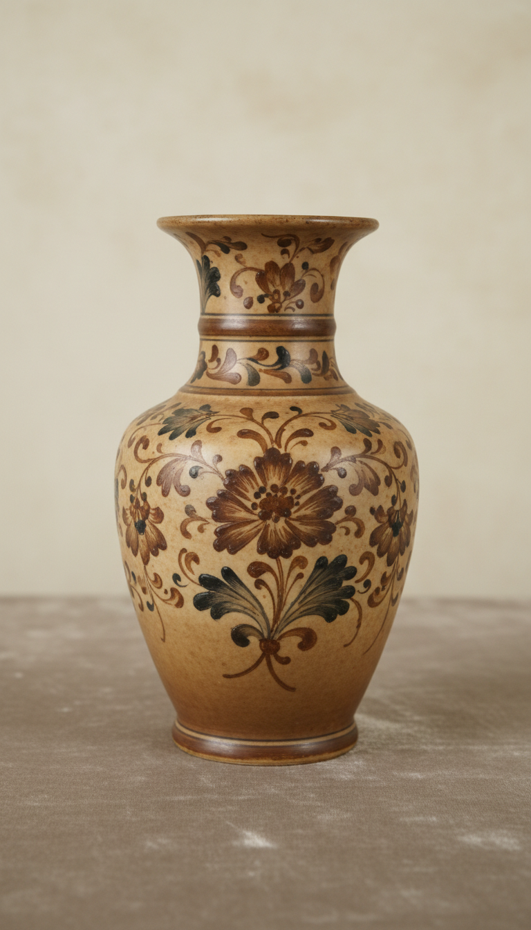 Hand-painted porcelain vase with floral motif