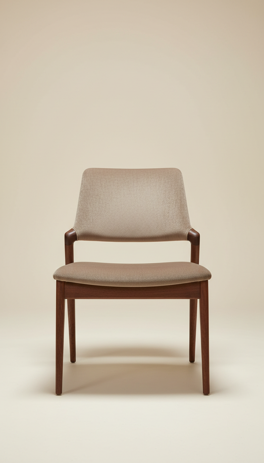Mid-century walnut side chair with tapered legs