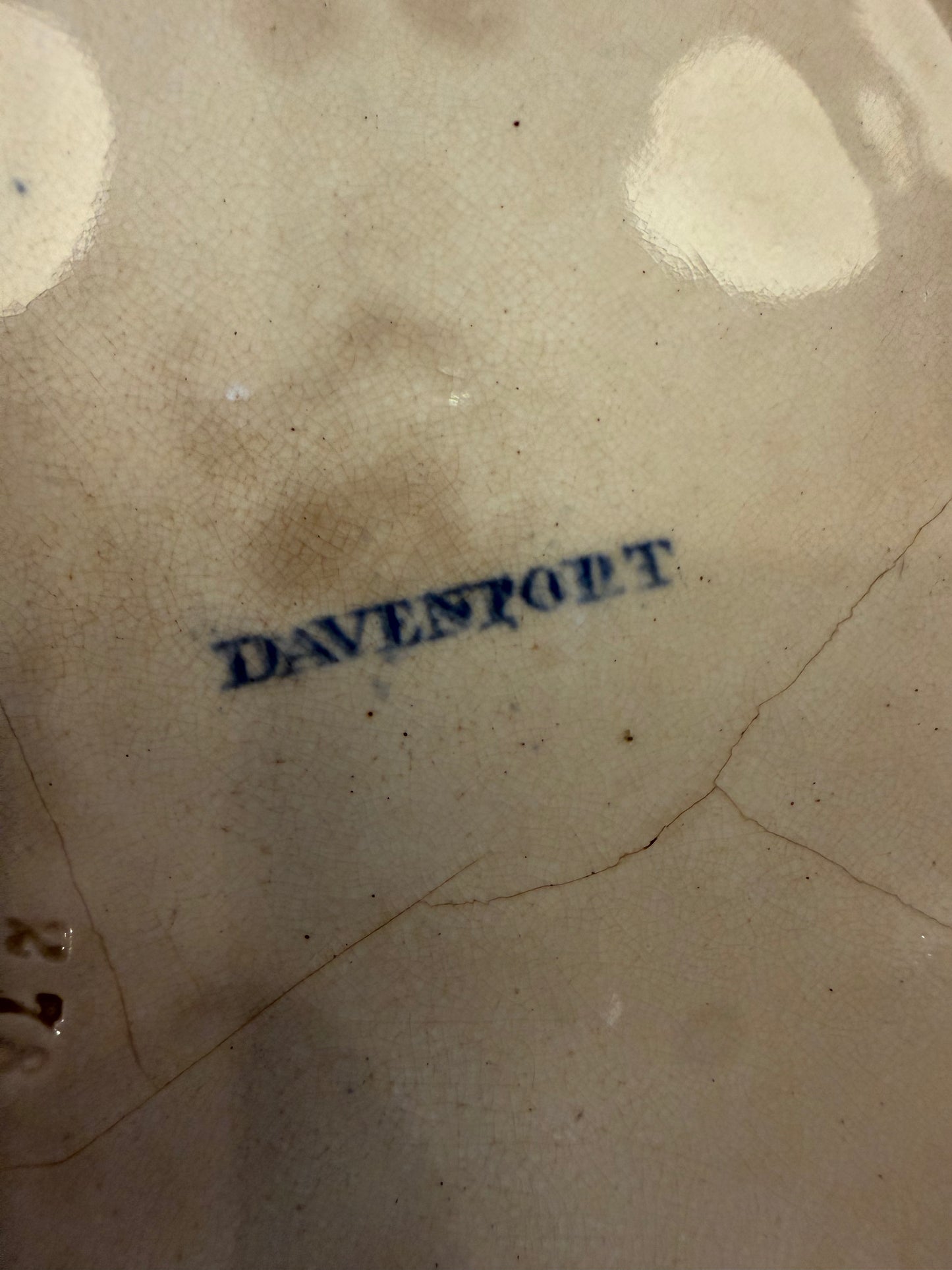Antique Davenport Flying Bird Plate Circa 1845-1860