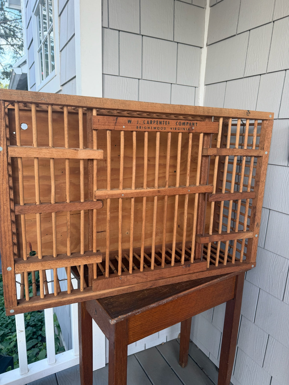 Vintage W.J. Carpenter Co. wooden chicken crate