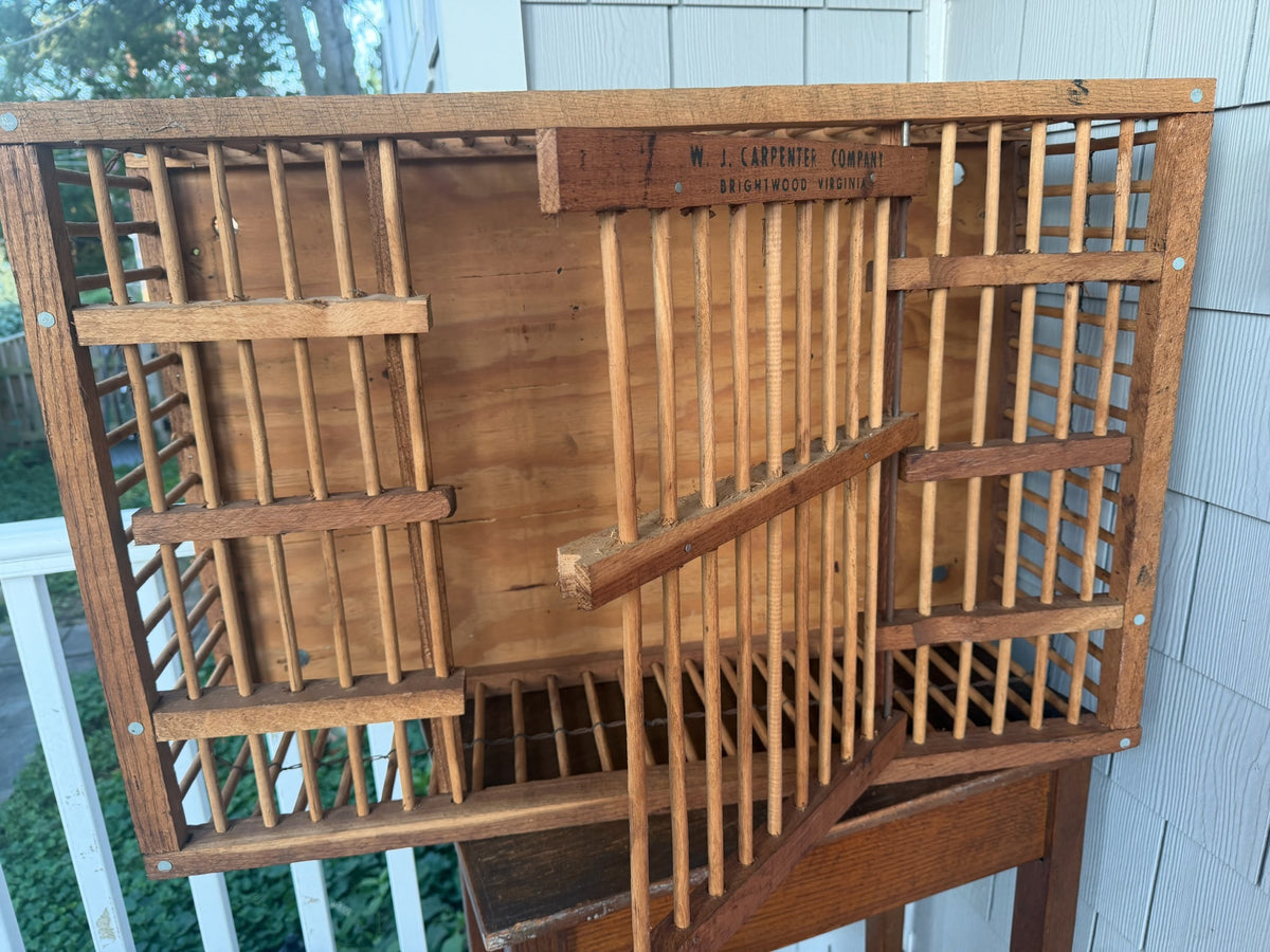 Vintage W.J. Carpenter Co. wooden chicken crate
