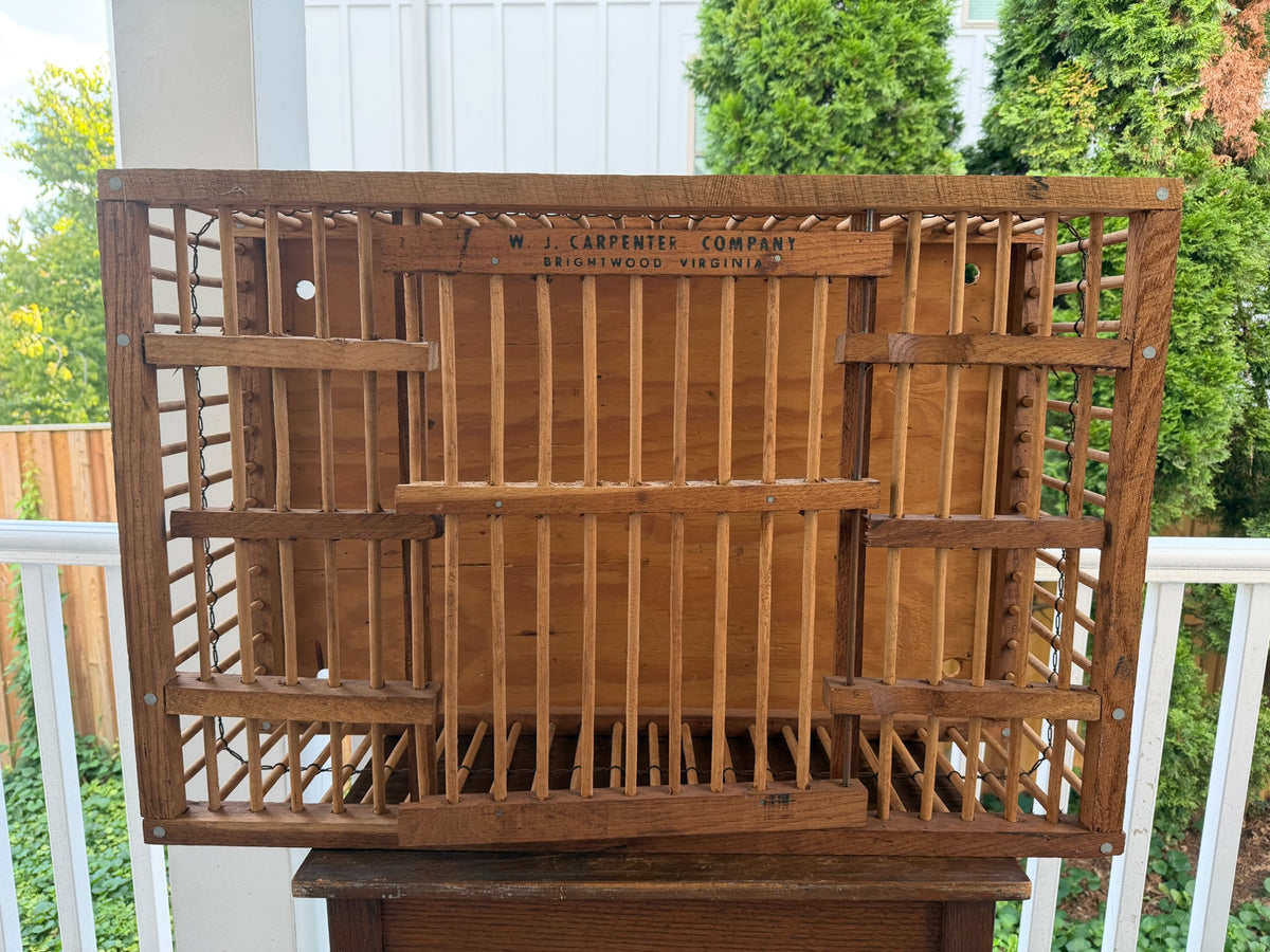 Vintage W.J. Carpenter Co. wooden chicken crate