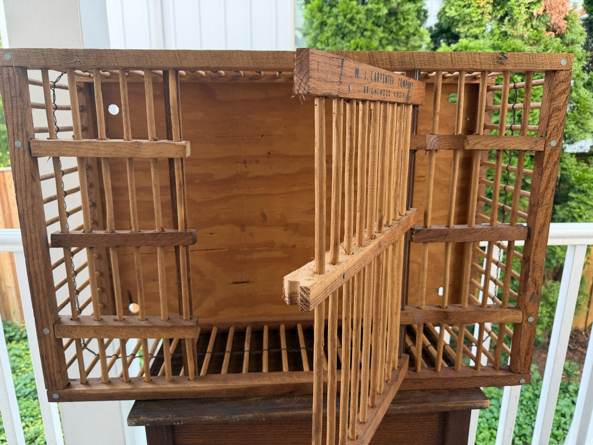 Vintage W.J. Carpenter Co. wooden chicken crate