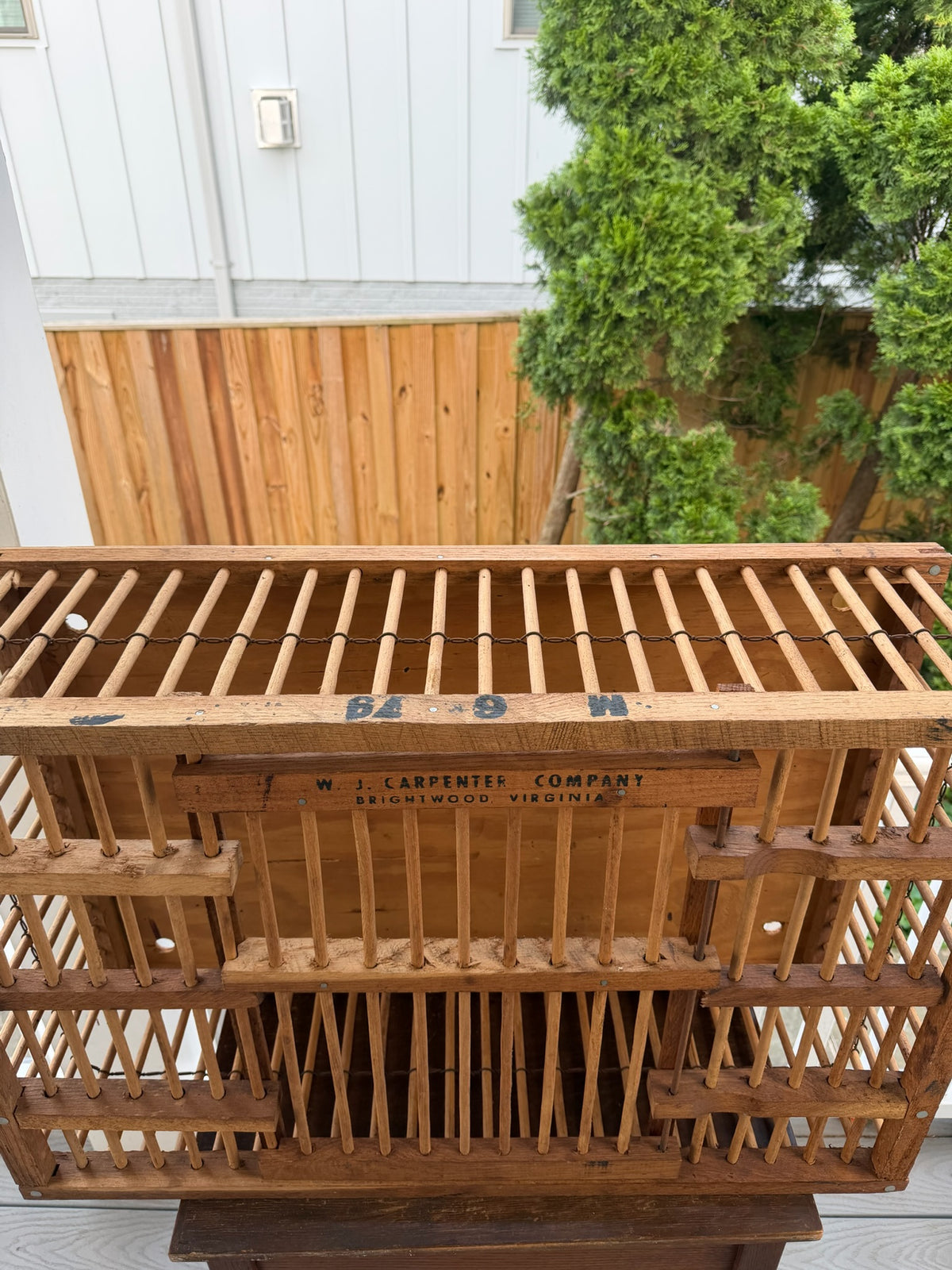 Vintage W.J. Carpenter Co. wooden chicken crate