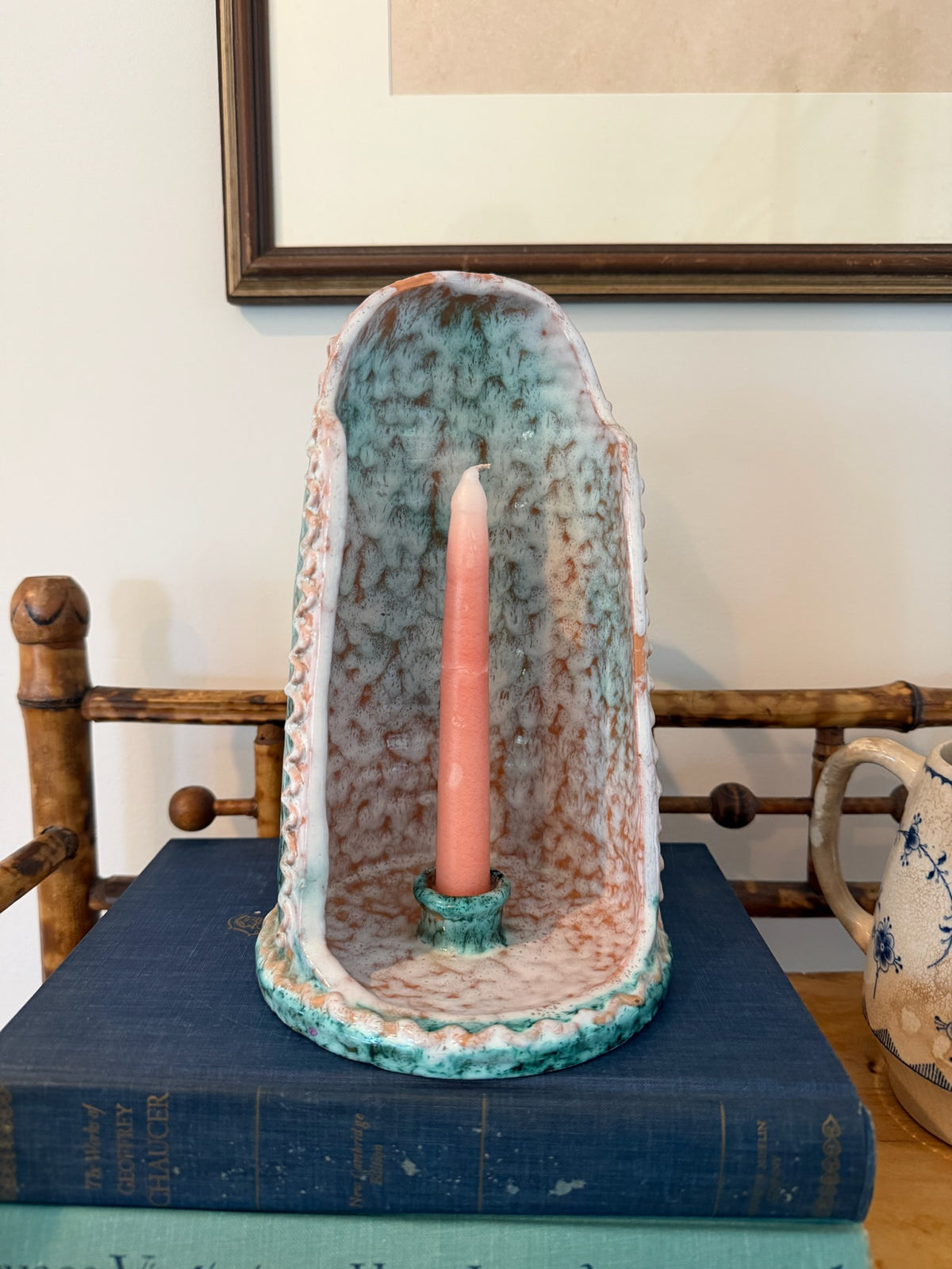 Vintage Mid-Century Italian Ceramic Chamberstick