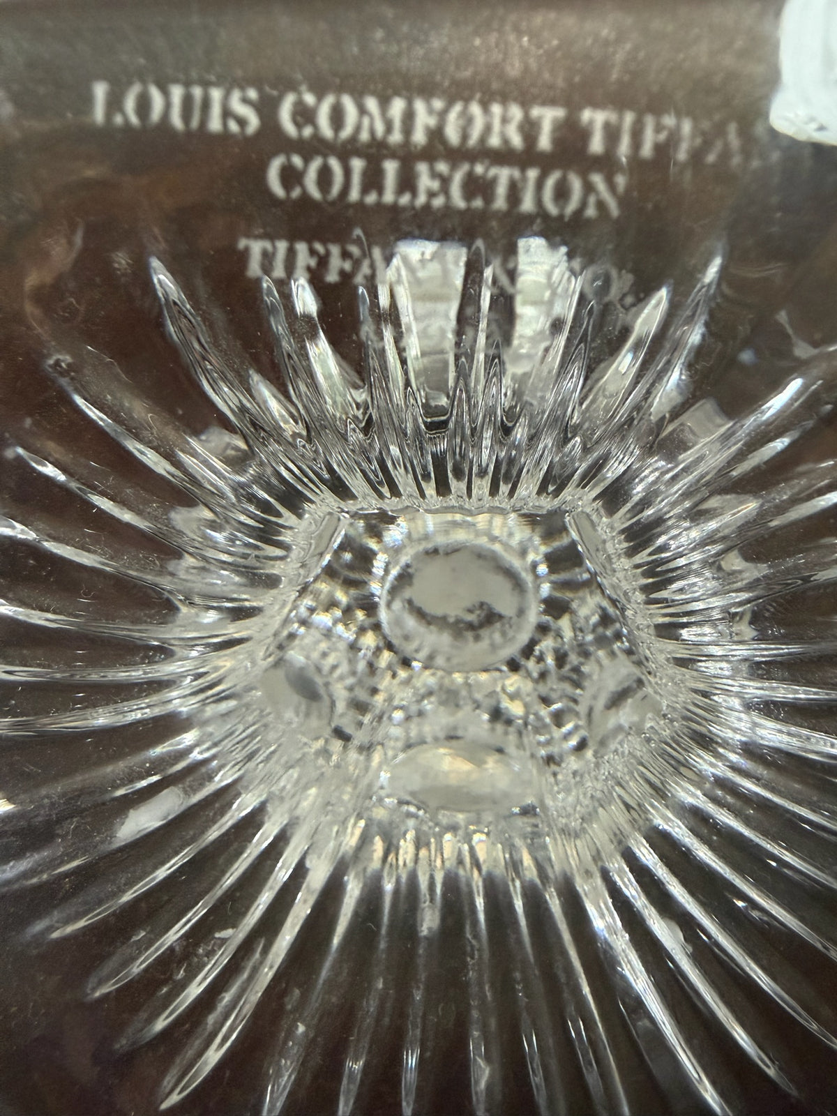 Vintage Pair of Tiffany & Co. Louis Comfort Tiffany Collection Crystal Hexagon Candlestick Holders - 1992