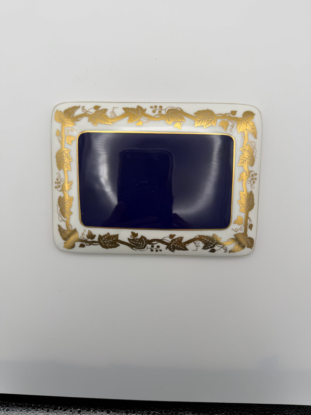 Vintage Wedgwood "Whitehall Mazarine Blue"  Bone China Lidded Trinket Box