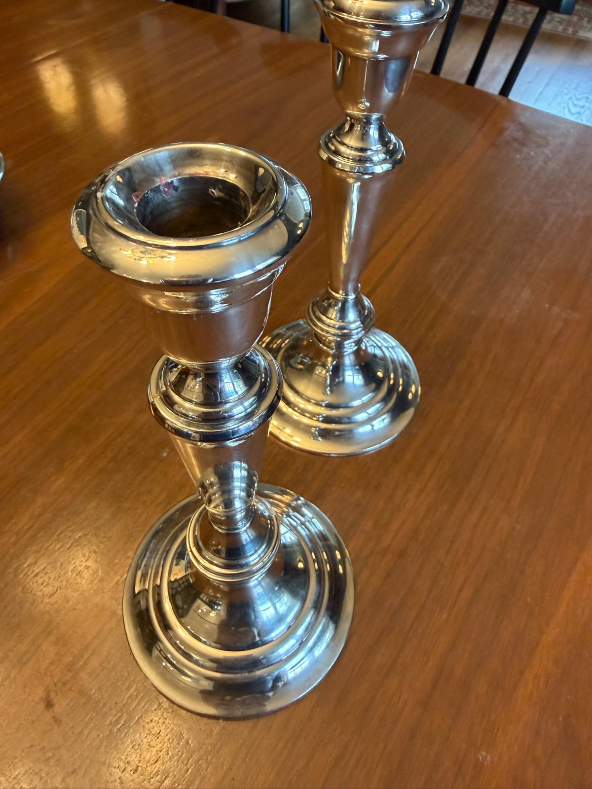 Gorgeous Pair of Tall Vintage Gorham Heritage Silver-Plated Candlesticks