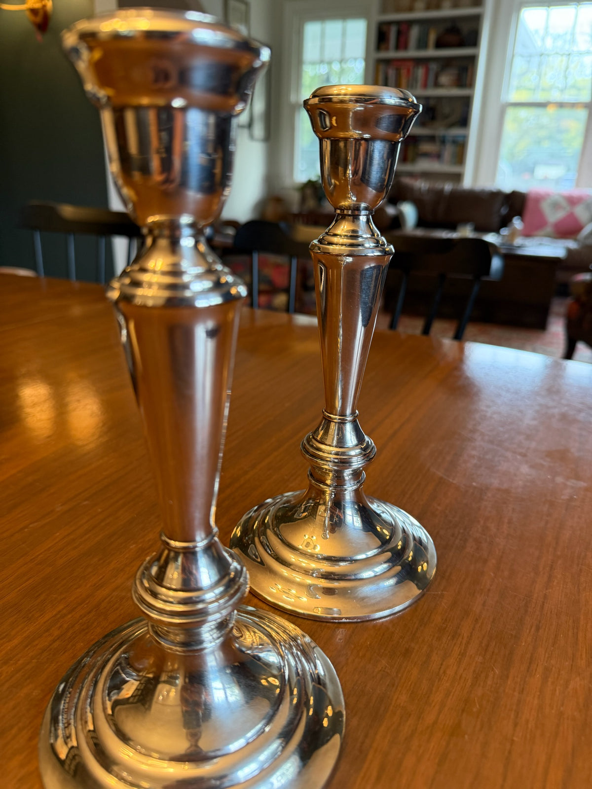 Gorgeous Pair of Tall Vintage Gorham Heritage Silver-Plated Candlesticks