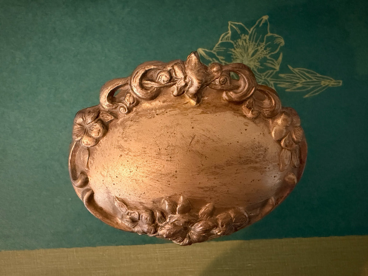 Antique Brainard & Wilson Art Nouveau Gold Gilt Jewelry Box (Design No. 140)