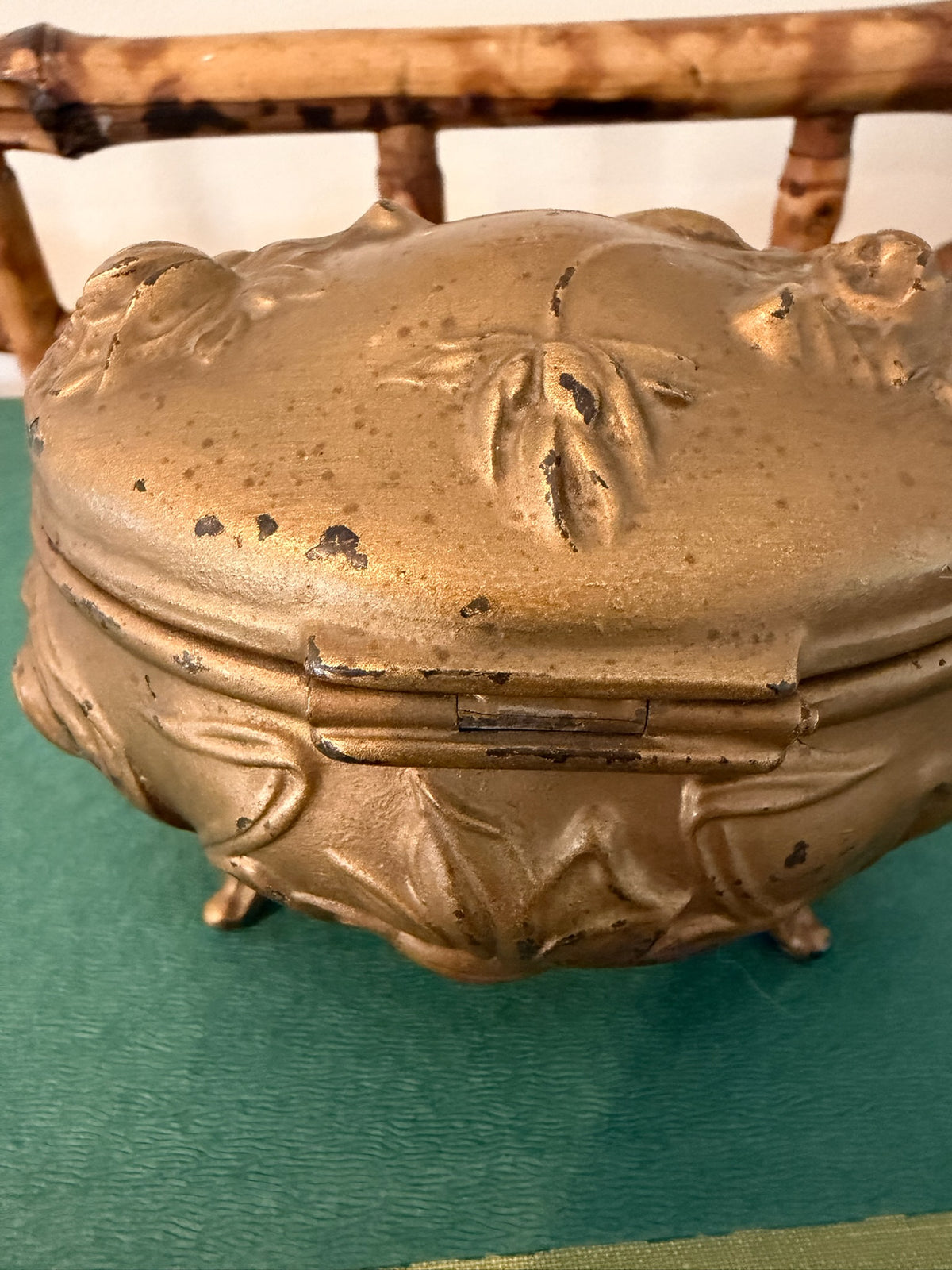 Antique Benedict Mfg Co 921 Art Nouveau Jewelry Box Casket with Original Lining